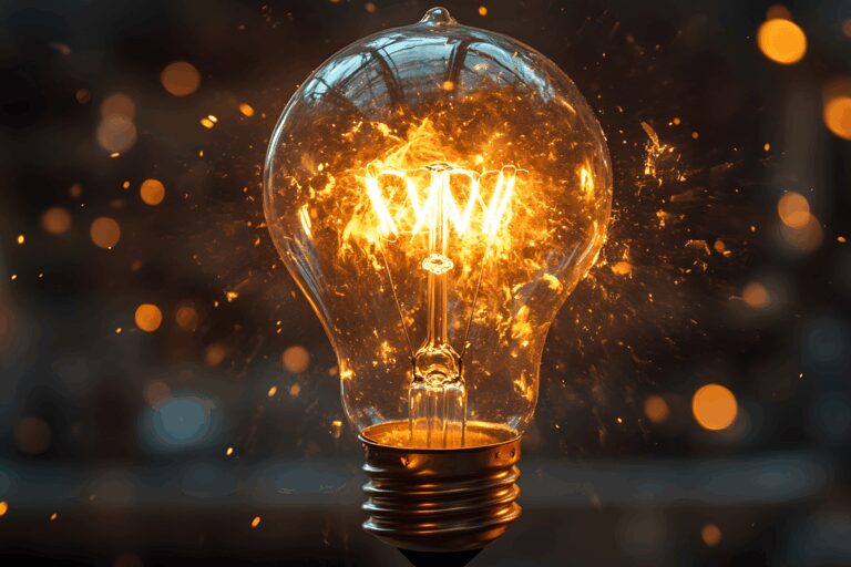 An exploding light bulb illustrating powerful idea - image